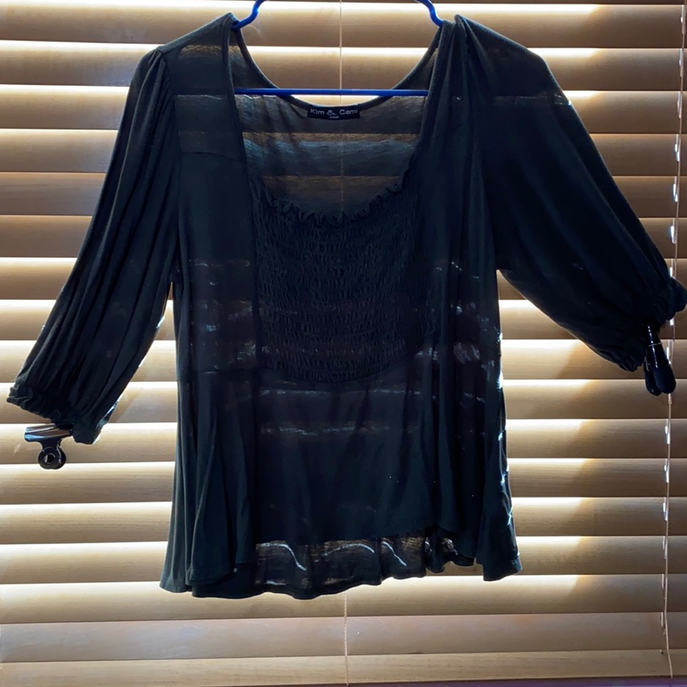 Olive green off the shoulder peplum shirt